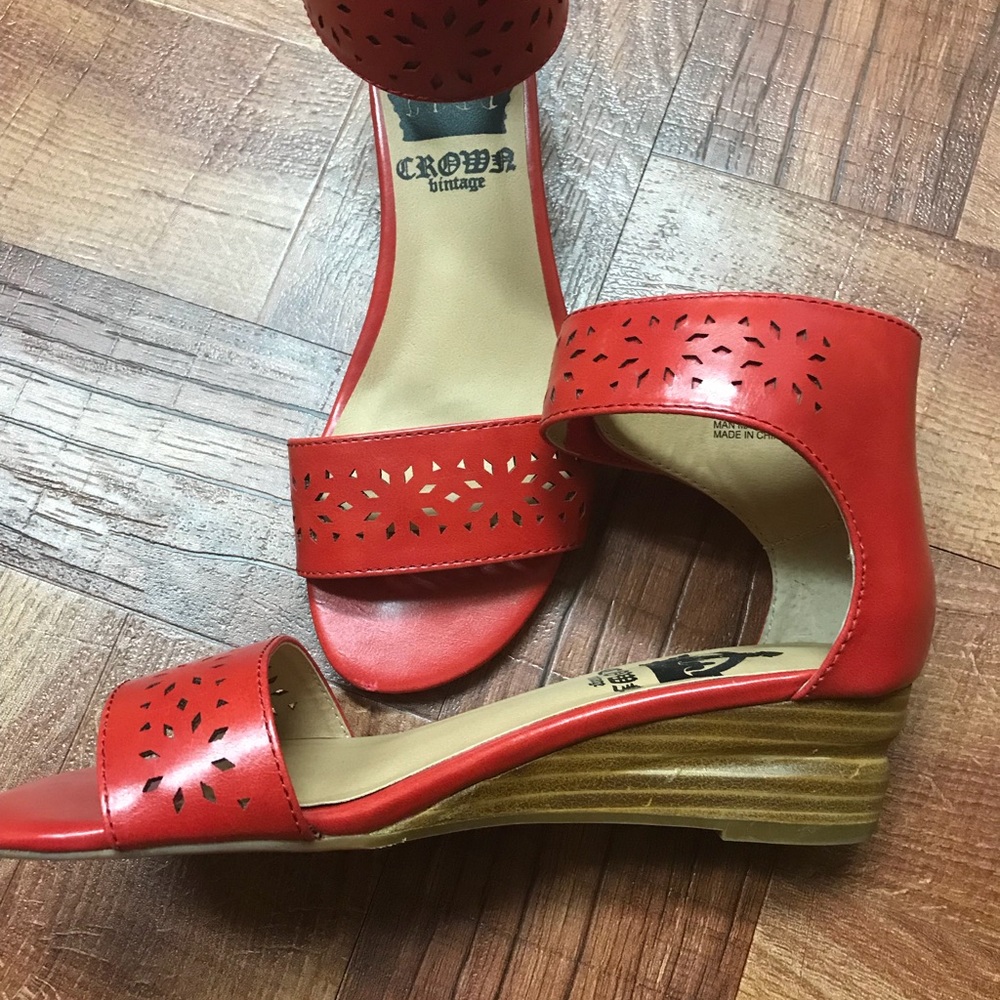 💕Girls Red Ankle Sandals